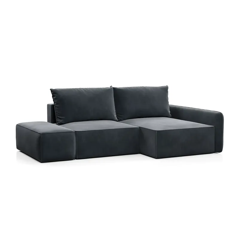 ПОРТЛЕНД Диван угловой с банкеткой серый