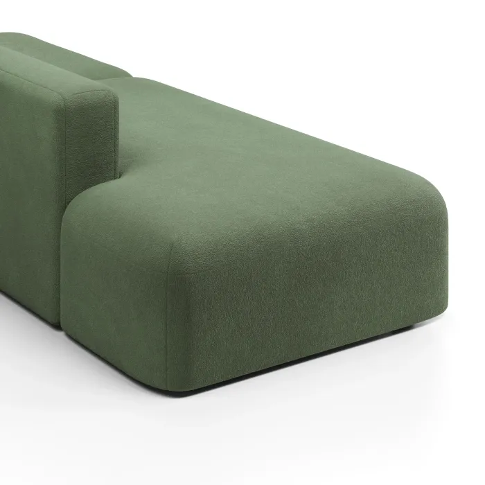 НОВЫЕ ЭМОЦИИ Диван прямой, темно-зеленый, банкетка слева