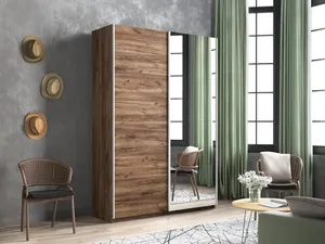 Прайм Шкаф-купе двухдверный с зеркалом, 120х230, Золотистый