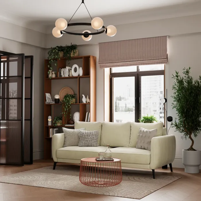 СЧАСТЛИВЫЙ ДЕНЬ Диван прямой, молочный