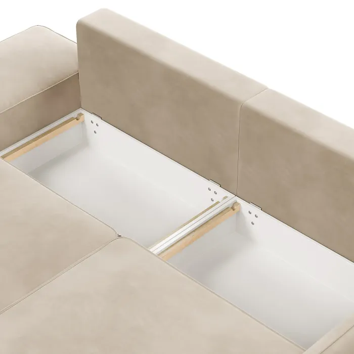 ПОРТЛЕНД Диван прямой с банкеткой светло-бежевый