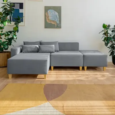 РАЙСКИЙ УГОЛОК Диван угловой серый