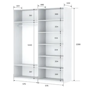 Прайм Белый Глянец Шкаф-купе двухдверный, 120х230, Белый
