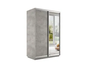 Медиум Шкаф-купе двухдверный с зеркалом, 160х220, Серый