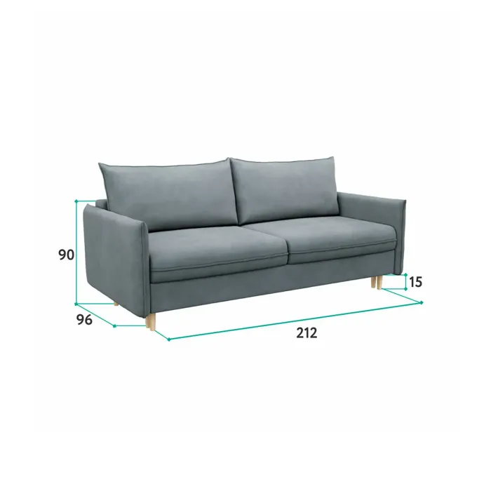 СКАНДИ Диван тканевый прямой терракотовый