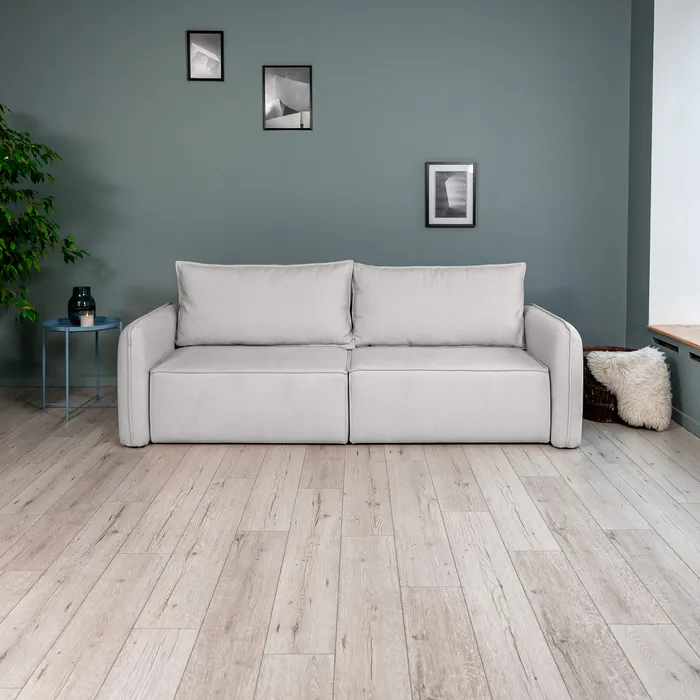 ПОРТЛЕНД Диван прямой светло-серый, букле