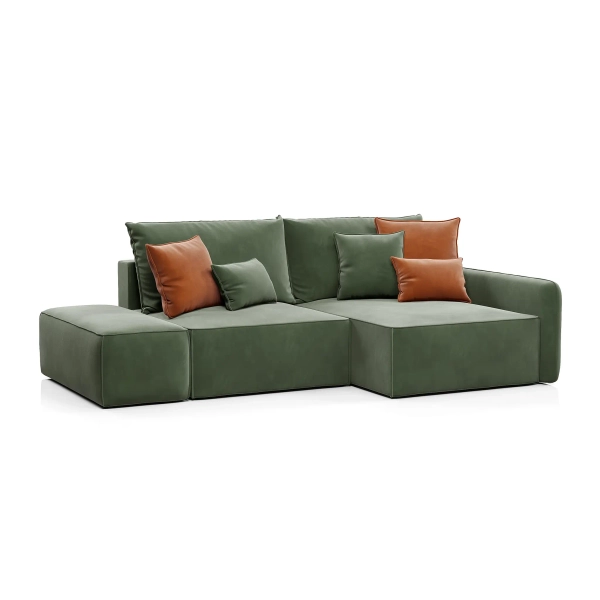 ПОРТЛЕНД Диван угловой с банкеткой зеленый