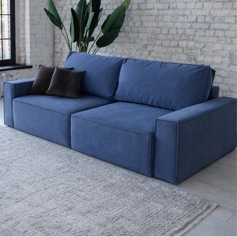 КОРСО 3.0 Диван прямой, Vertical Серо-синий