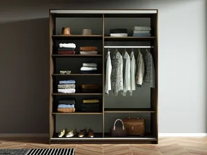 Медиум Шкаф-купе двухдверный с зеркалом, 140х220, Коричневый