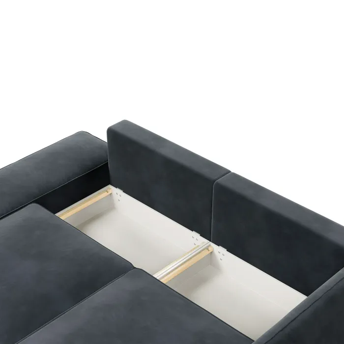 ПОРТЛЕНД Диван прямой с банкеткой серый