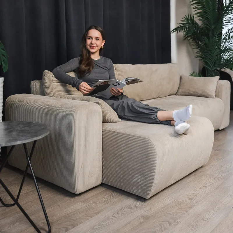 ДОЛГОЖДАННЫЙ ОТПУСК Диван угловой, бежевый