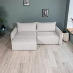 ПОРТЛЕНД Диван прямой с банкеткой светло-серый, букле