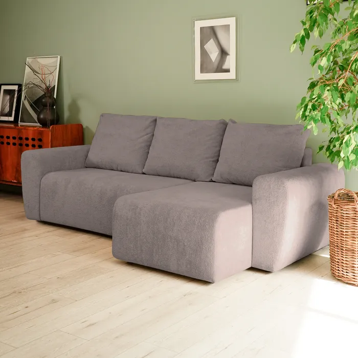 ФОРМУЛА УЮТА Диван угловой, серо-коричневый