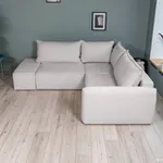 ПОРТЛЕНД 2XL Диван угловой с банкеткой светло-серый, букле