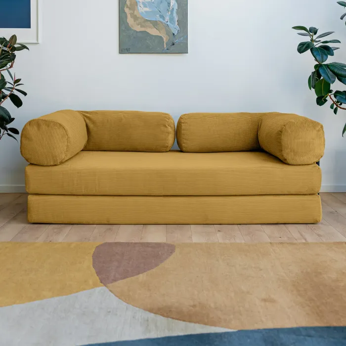 ПОЛЕЗНАЯ ПРИВЫЧКА Диван прямой, горчичный