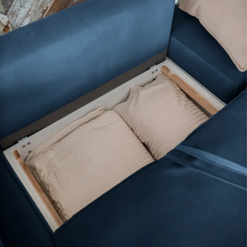 ПОРТЛЕНД Диван прямой с банкеткой синий ПОРТЛЕНД Диван прямой с банкеткой синий