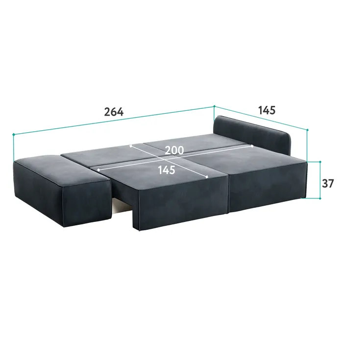 ПОРТЛЕНД Диван прямой с банкеткой бежевый