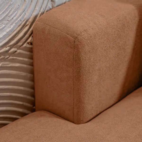 НОВЫЕ ЭМОЦИИ Диван прямой, терракотовый, банкетка слева