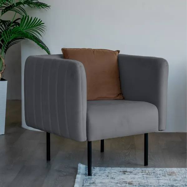 РИО Кресло тканевое светло-серое