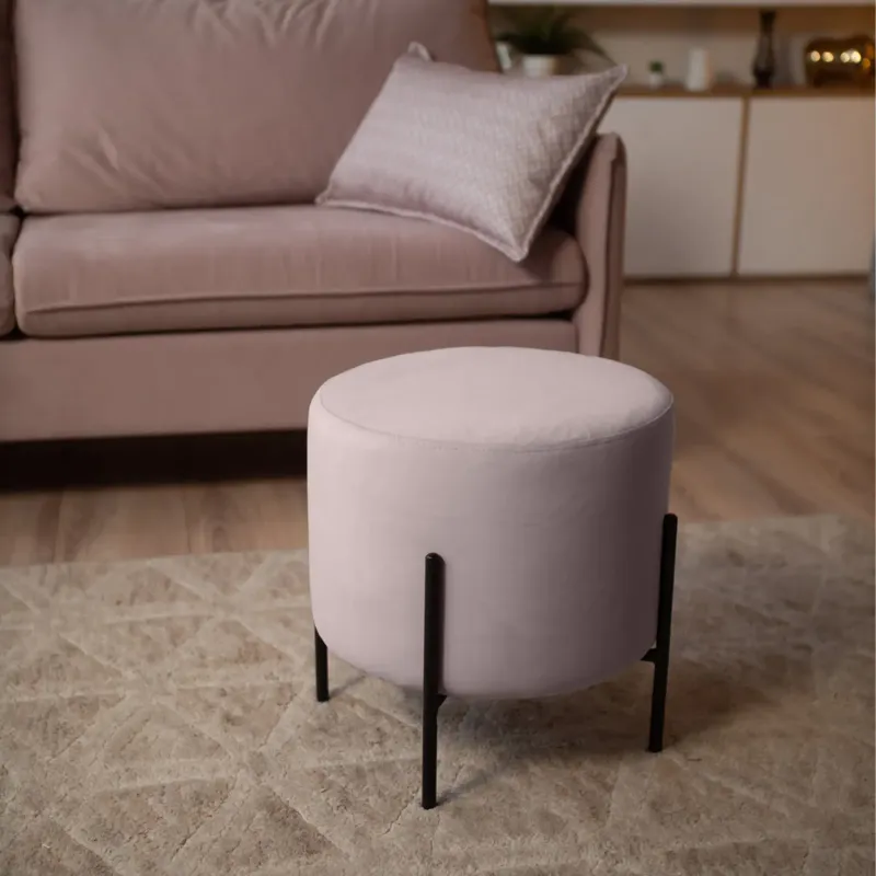 Маленькая радость Пуф круглый на ножках, розовый