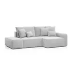 ПОРТЛЕНД Диван угловой с банкеткой светло-серый, букле