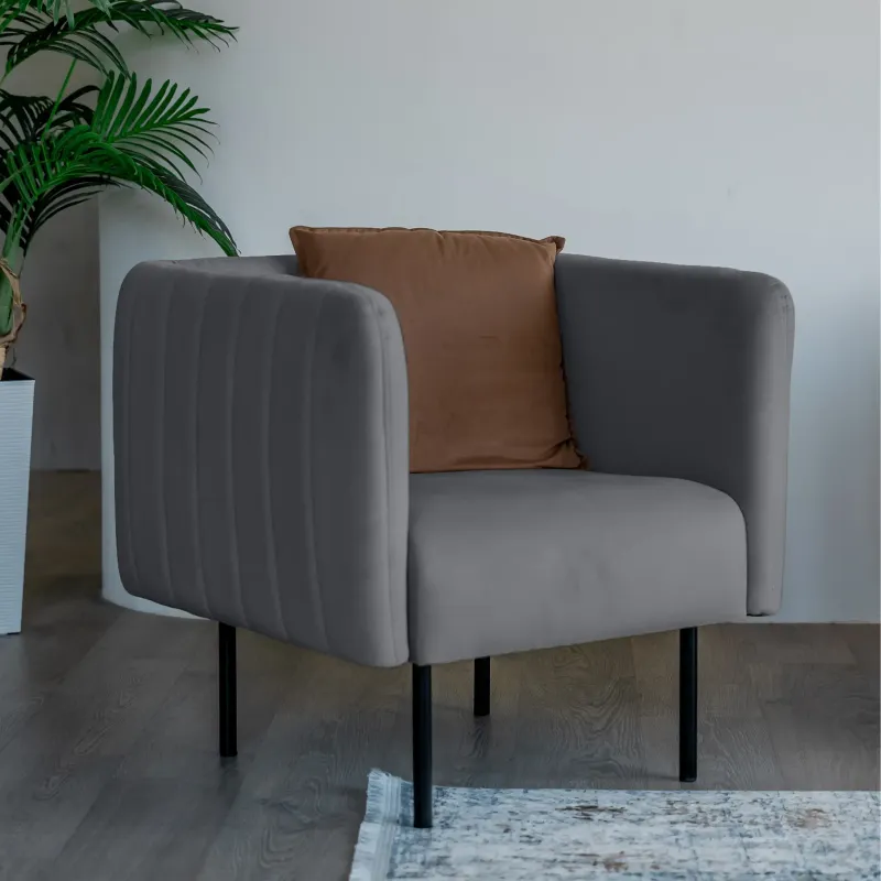 РИО Кресло тканевое светло-серое РИО Кресло тканевое светло-серое