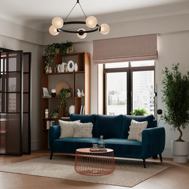 СЧАСТЛИВЫЙ ДЕНЬ Диван прямой, синий