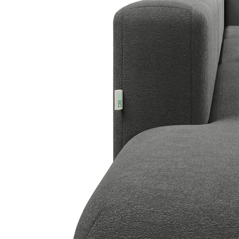 НОВЫЕ ЭМОЦИИ Диван прямой, серый, банкетка слева