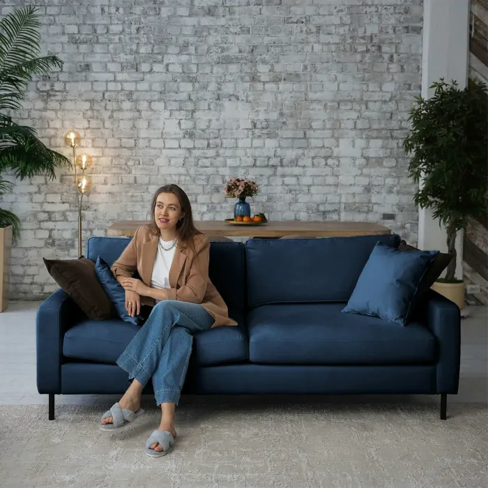 Хорошее настроение Диван прямой, сапфировый