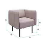 РИО Кресло тканевое розовое