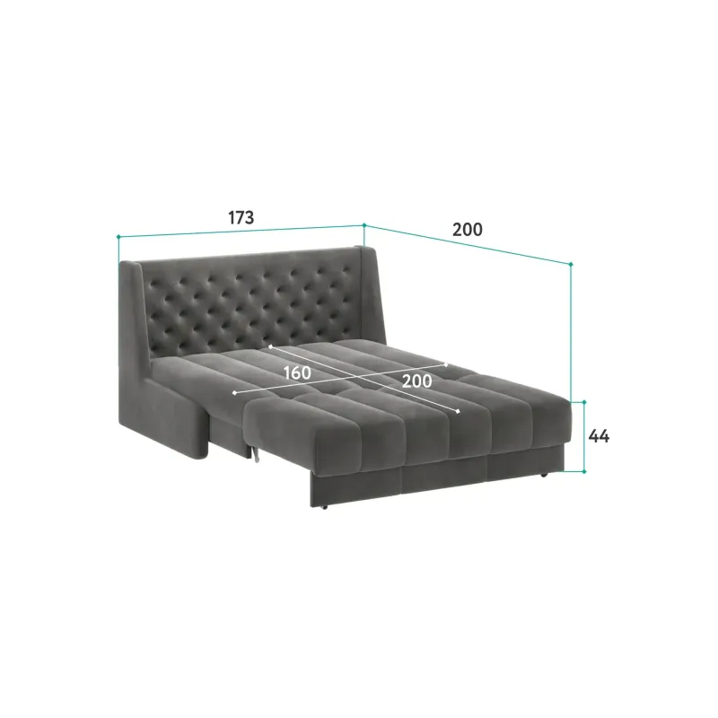 РИЧМОНД Складная кровать светло-серая, 160