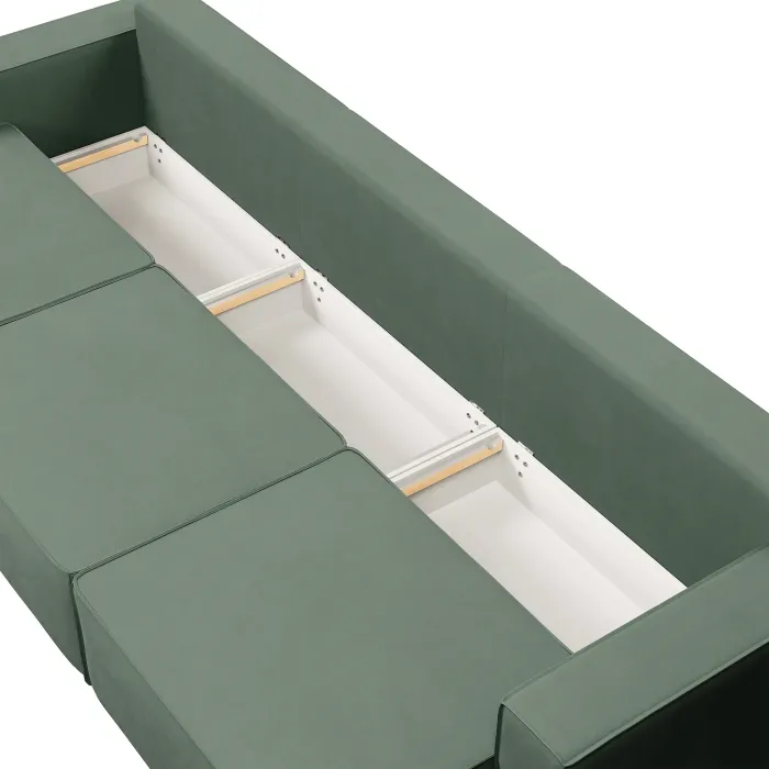 КОРСО XL Диван тканевый прямой темно-зеленый