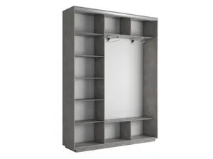 Экспенс Шкаф-купе трехдверный с зеркалом, 180х220х45, Серый