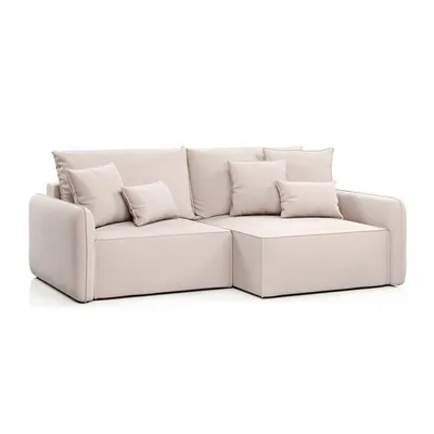 ПОРТЛЕНД Диван угловой светло-бежевый, букле