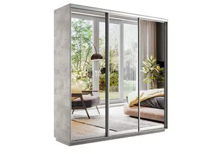 Экспенс Шкаф-купе трехдверный с зеркалом, 180х220х45, Серый