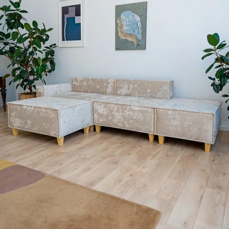 РАЙСКИЙ УГОЛОК Диван угловой бежевый, с Crash-эффектом