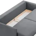 СКАНДИ Диван тканевый прямой светло-серый