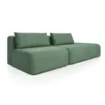 НОВЫЕ ЭМОЦИИ Диван прямой, темно-зеленый, банкетка справа