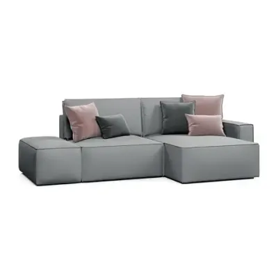 КОРСО Диван угловой с банкеткой, серый