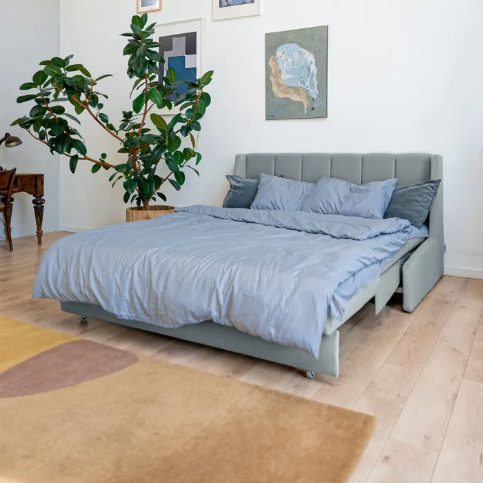 ВЕНЕЦИЯ Складная кровать светло-серая, 185