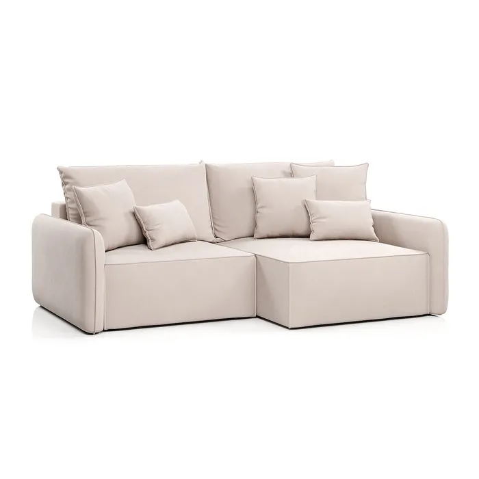 ПОРТЛЕНД Диван угловой светло-бежевый, букле