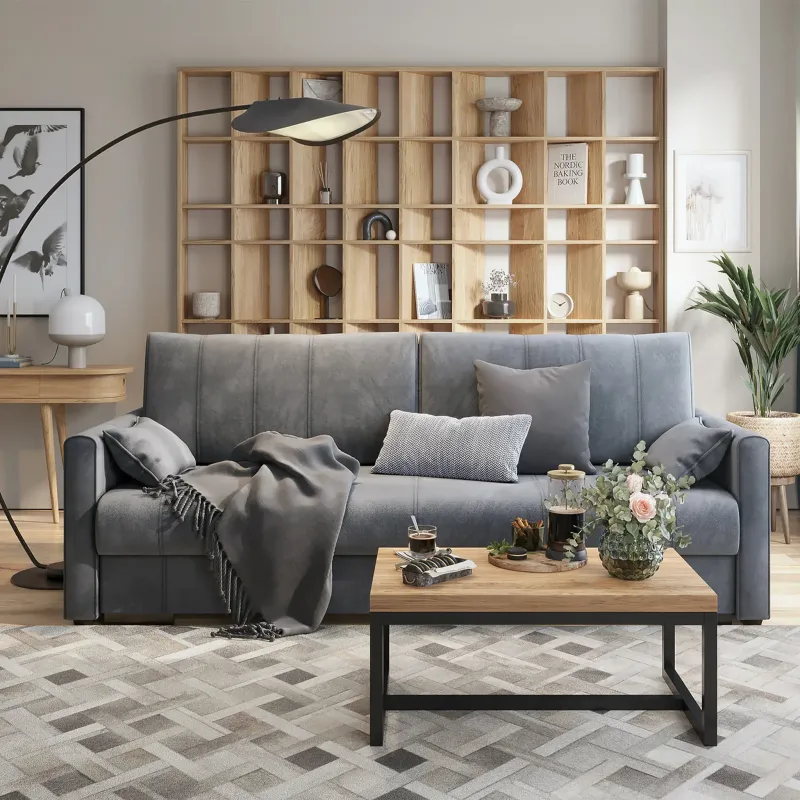 РИМИНИ Диван прямой светло-серый