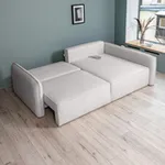 ПОРТЛЕНД Диван угловой светло-серый, букле