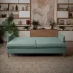 СКАНДИ Диван тканевый прямой мятный