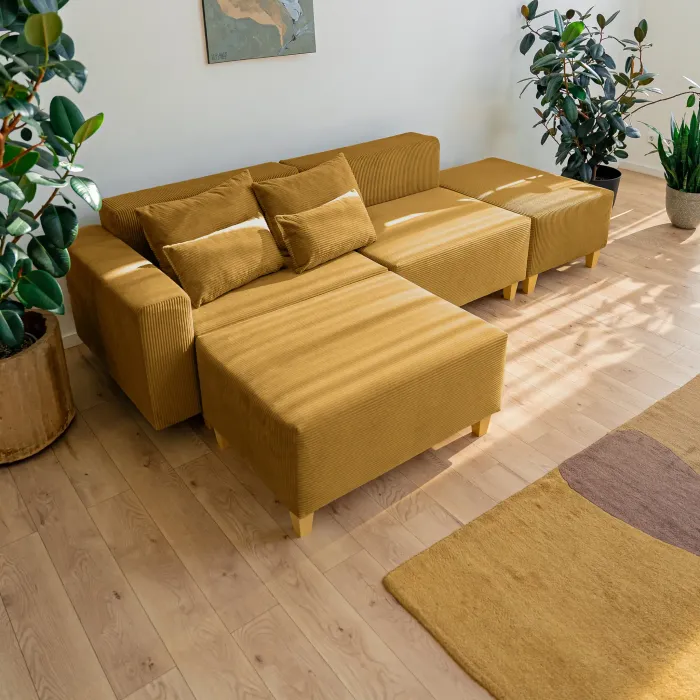 РАЙСКИЙ УГОЛОК Диван угловой горчичный