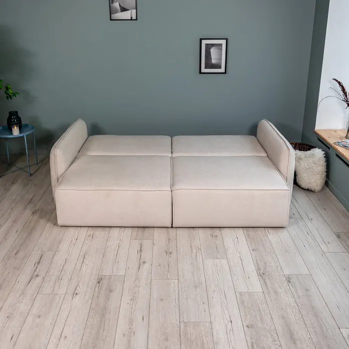 ПОРТЛЕНД Диван прямой светло-бежевый, букле