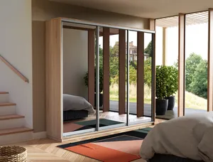 Экспенс Шкаф-купе трехдверный с зеркалом, 180х220, Бежевый