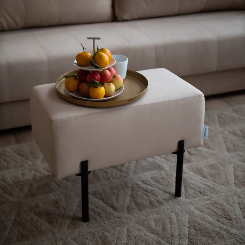 Маленькая радость Пуф прямоугольный на ножках, бежевый