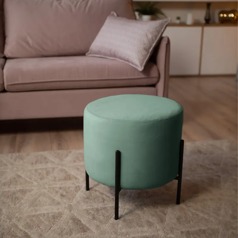 Маленькая радость Пуф круглый на ножках, мятный