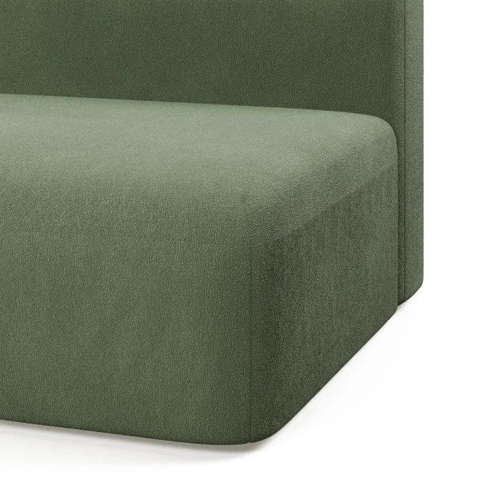 НОВЫЕ ЭМОЦИИ Диван прямой, темно-зеленый, банкетка слева